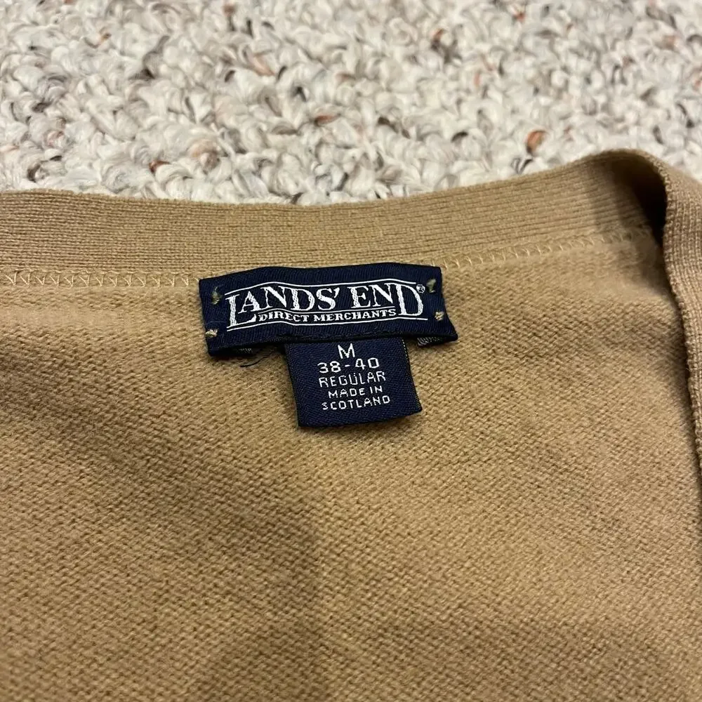 Lands End Lambswool Cardigan Sweater Sz M Classic Preppy Academia Grandpacore